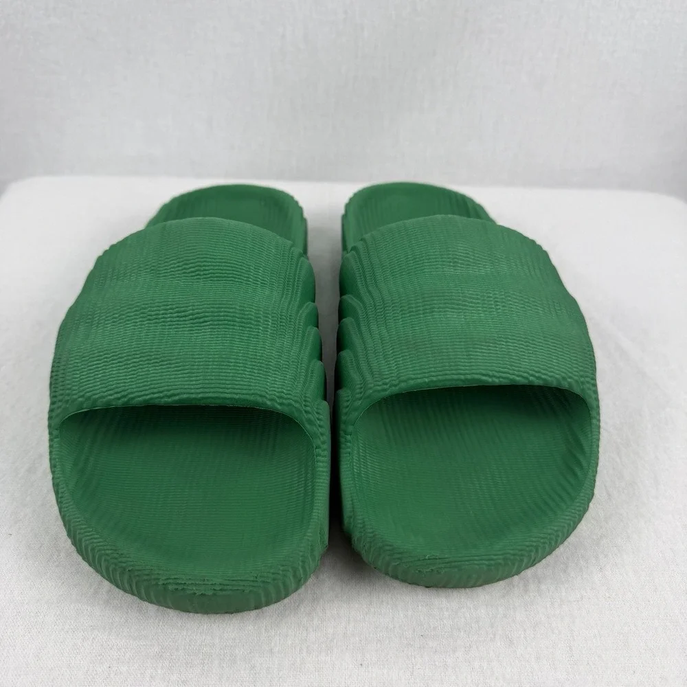 Adidas Adilette 22 Slides Mens Boys Sz 6 US Green Sandals Blokecore Cyber Street